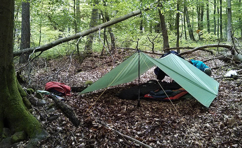 draußen schlafen im wald schlafen